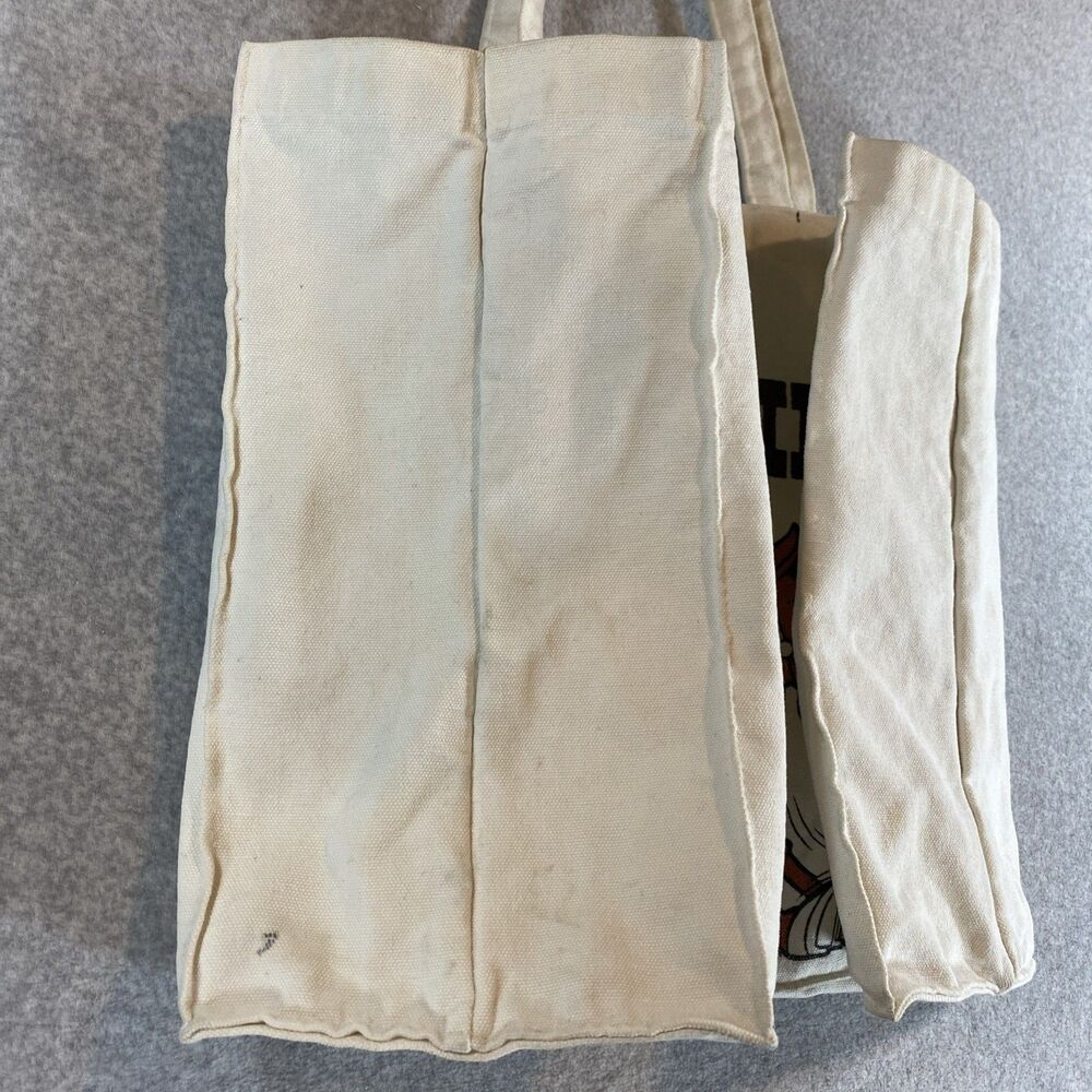 Vintage Disney Mickey Mouse Canvas Tote Bag "Hold Everything!" Cowboy Cream Rare - Picture 7 of 10